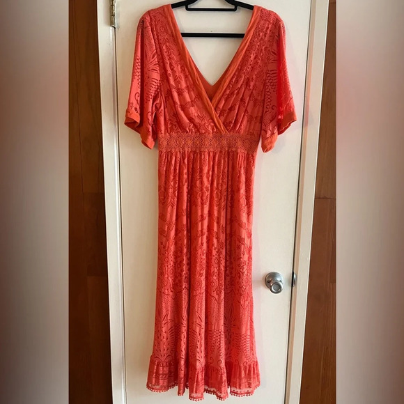 Anthropologie Farm Rio Devore Lace Maxi Dress - Picture 3 of 5